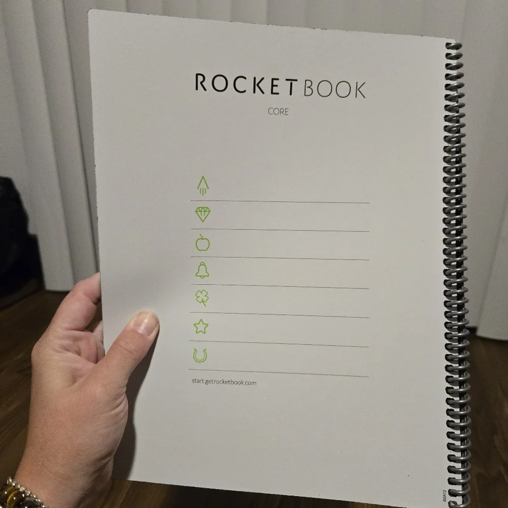 Rocketbook Core Reusable Spiral Notebook, Letter Size 8.5x11, Black - Dotted Pag